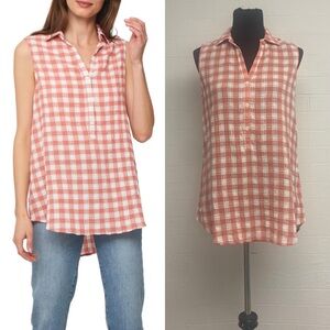 Red gingham tank blouse